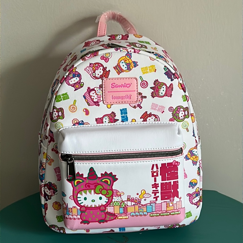 New Loungefly Hello Kitty Monster Costumes Graphic Vegan Leather Mini Bag